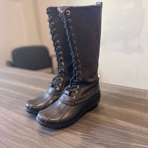 Michael Kors Flannel & Rubber Lace Up Boots for Rain & Winter Weather